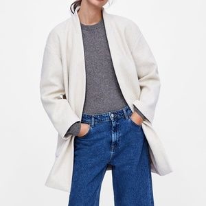 NWT ZARA INVERTED LAPEL COAT